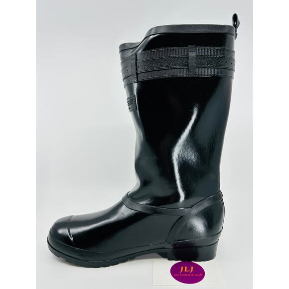 Sperry Women's Walker Atlantic Black Shine Mid Calf Rain Boots STS82562 Size 7.5 - Picture 7 of 11